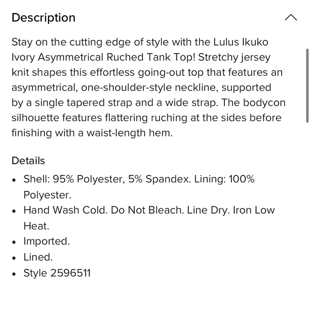 Lulus Ikuko Ivory Asymmetrical Ruched Sleeveless Top - Picture 6 of 8